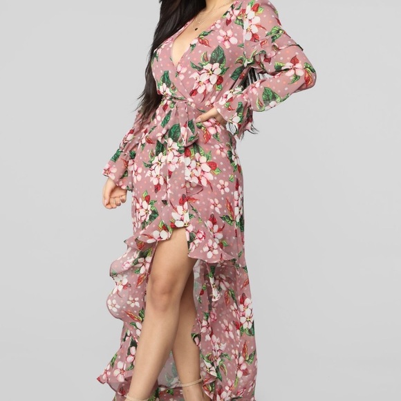 floral mauve dress